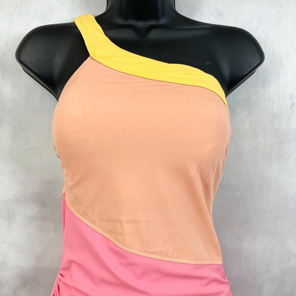 Freely Womens Asymmetrical Swimsuit Size Small Colorblock Pastel Beach Summer - Picture 3 of 12